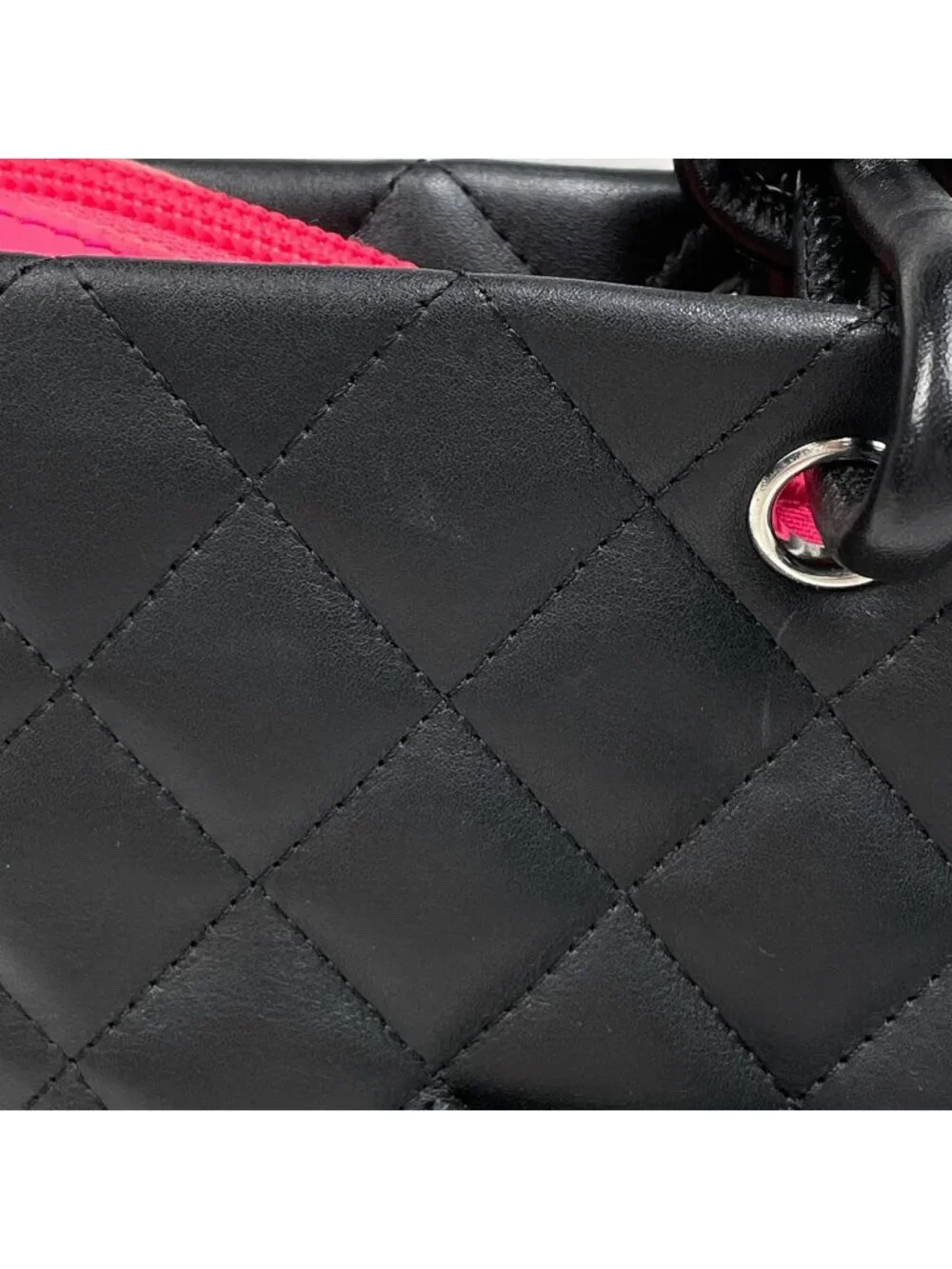 Chanel Cambon Line Tote CC Logo Handbag Leather Black - Picture 4 of 12